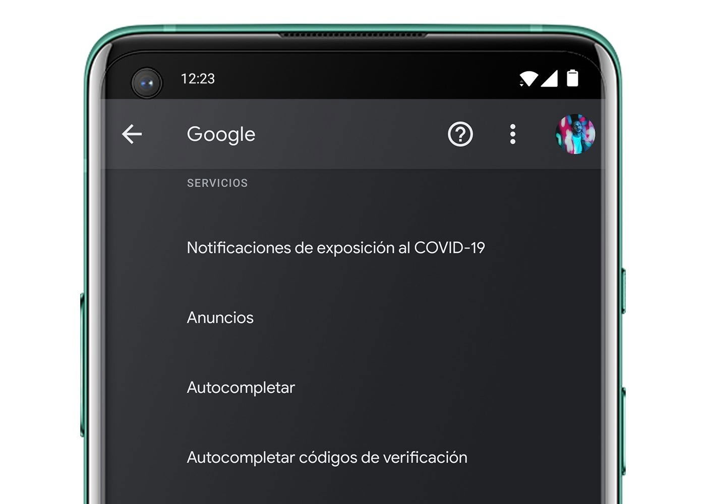 Notificaciones COVID 19 de Google
