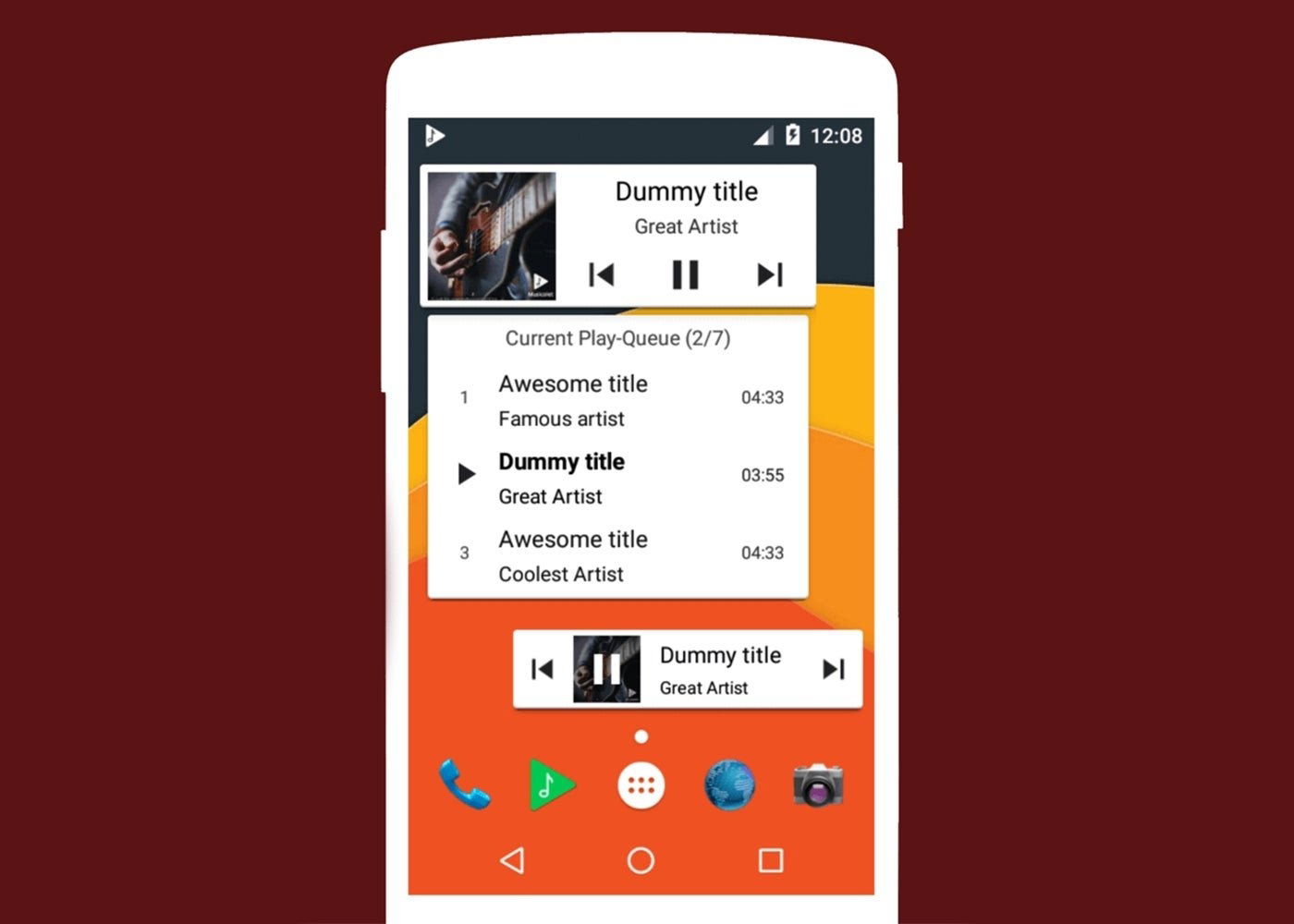 Widgets de Musicolet