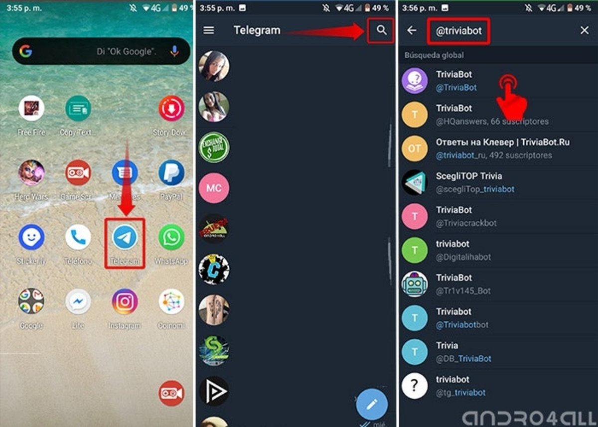 Cómo anadir un bot a un grupo de Telegram desde el móvil