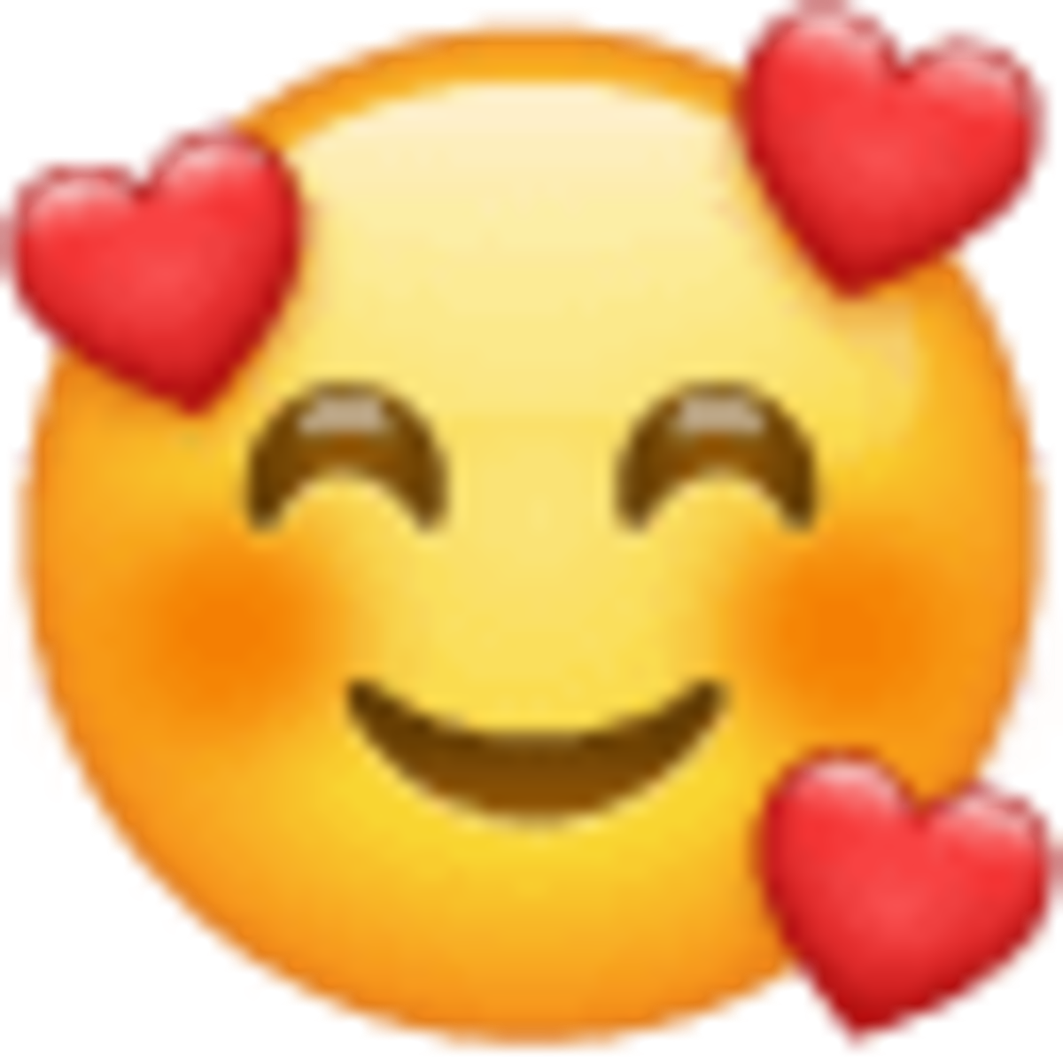 emoji U1f970, cara sonriente rodeada de corazones