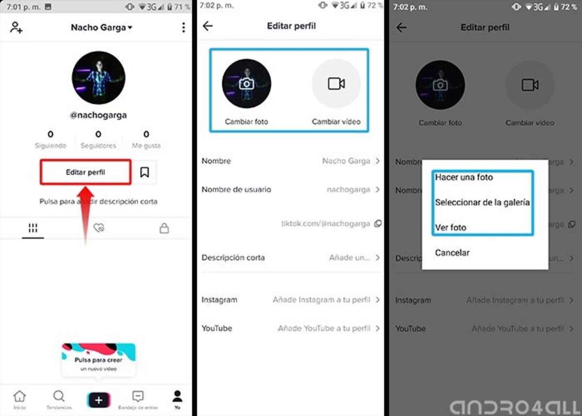 Cómo cambiar la foto de perfil de TikTok