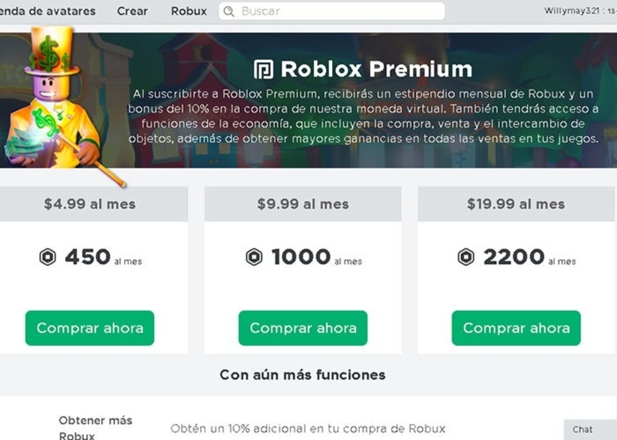 Roblox Premium Precio y ventajas