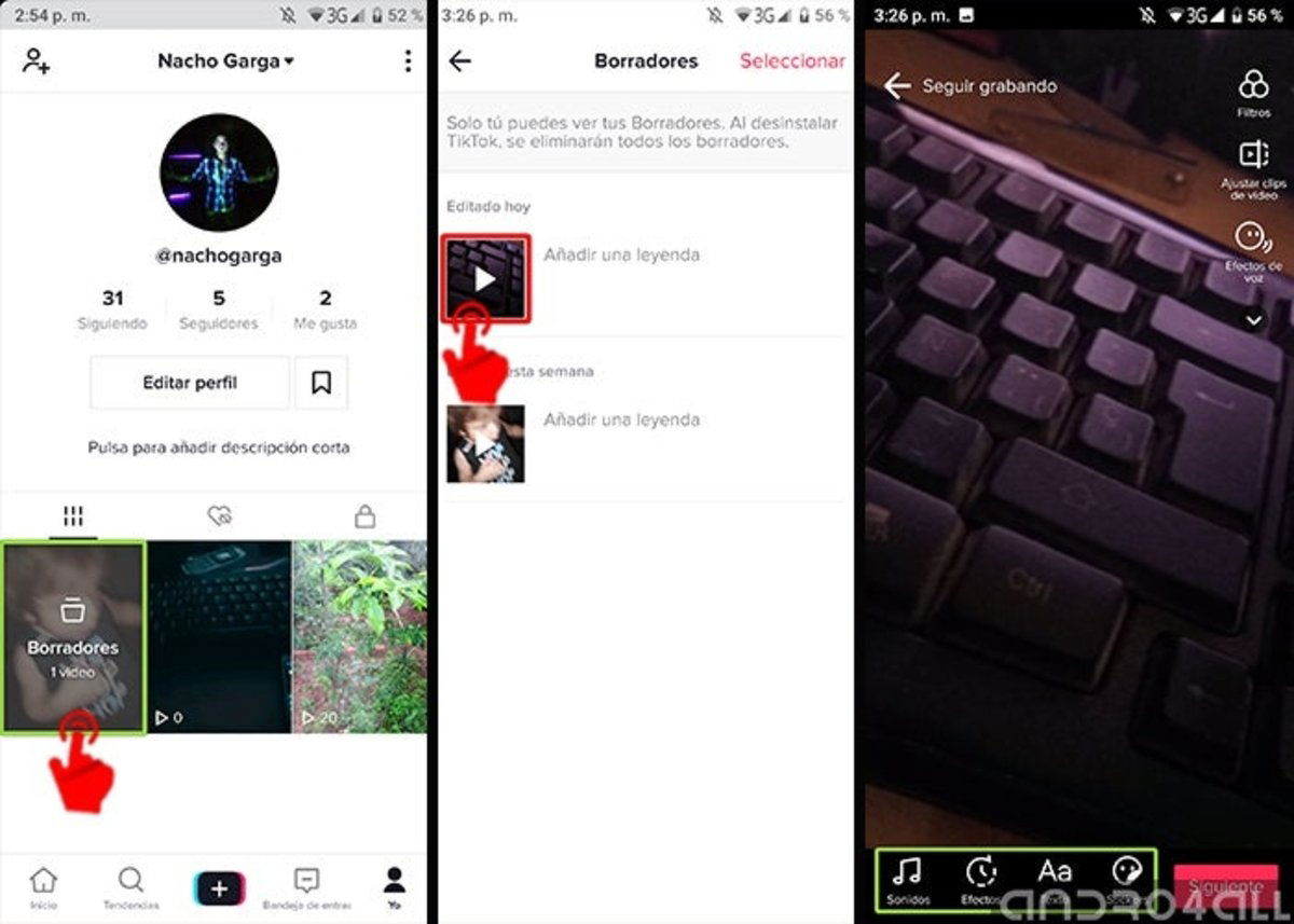 Como editar los borradores de TikTok