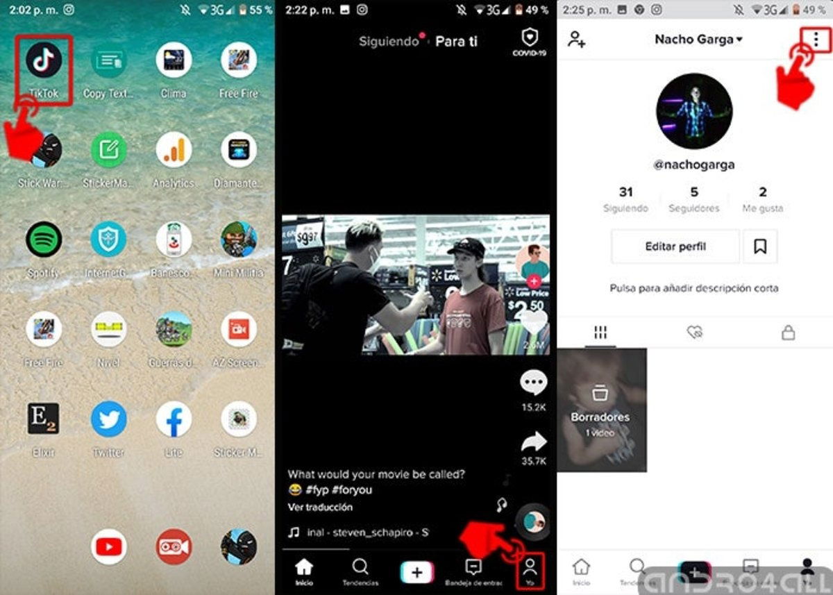 Como guardar videos en borradores de TikTok