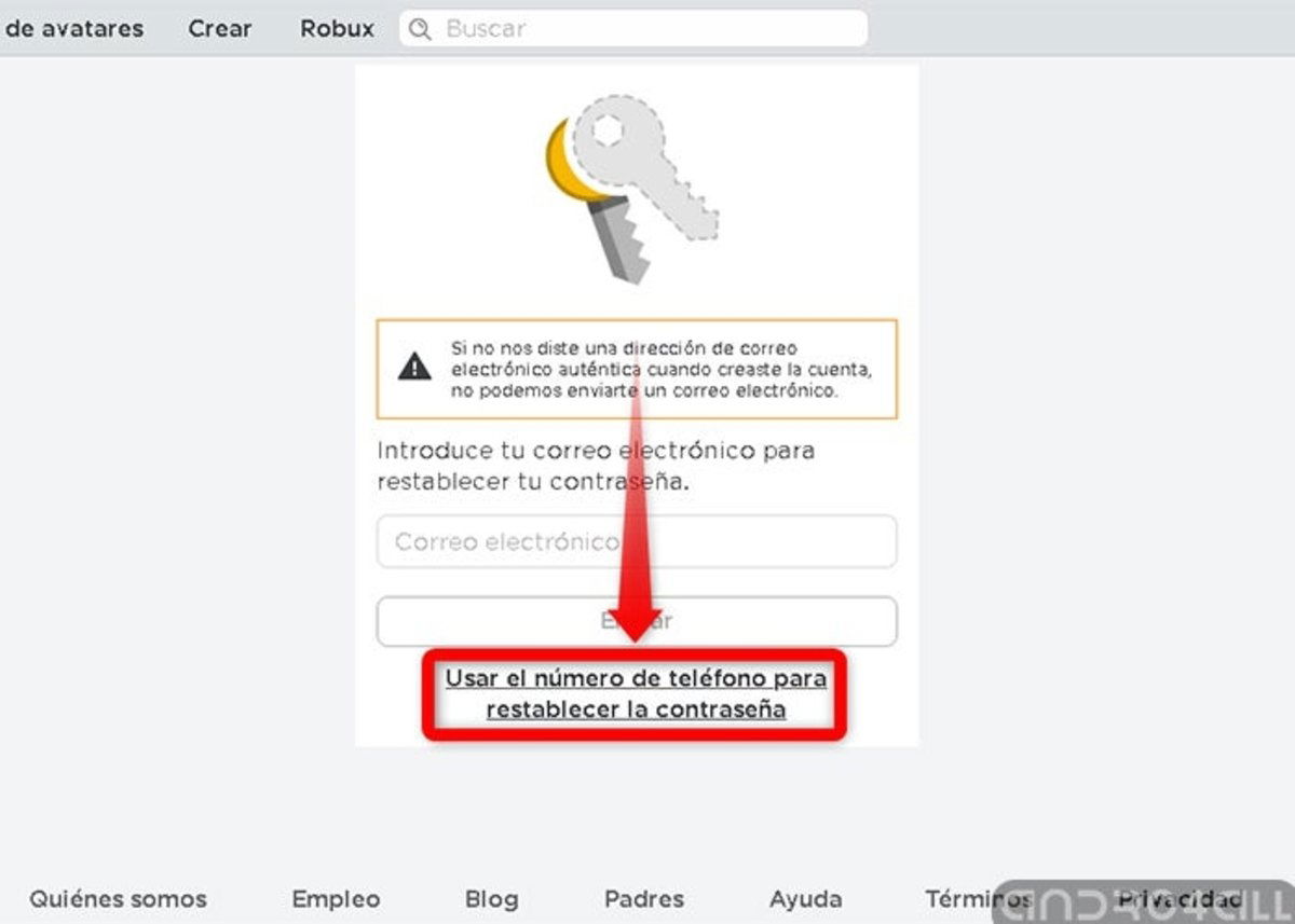 Como restablecer tu cuenta de Roblox usando el número de teléfono