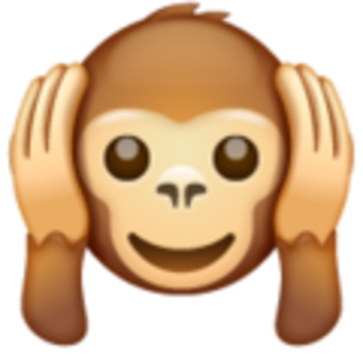 Emoji de mono tapandose los oidos