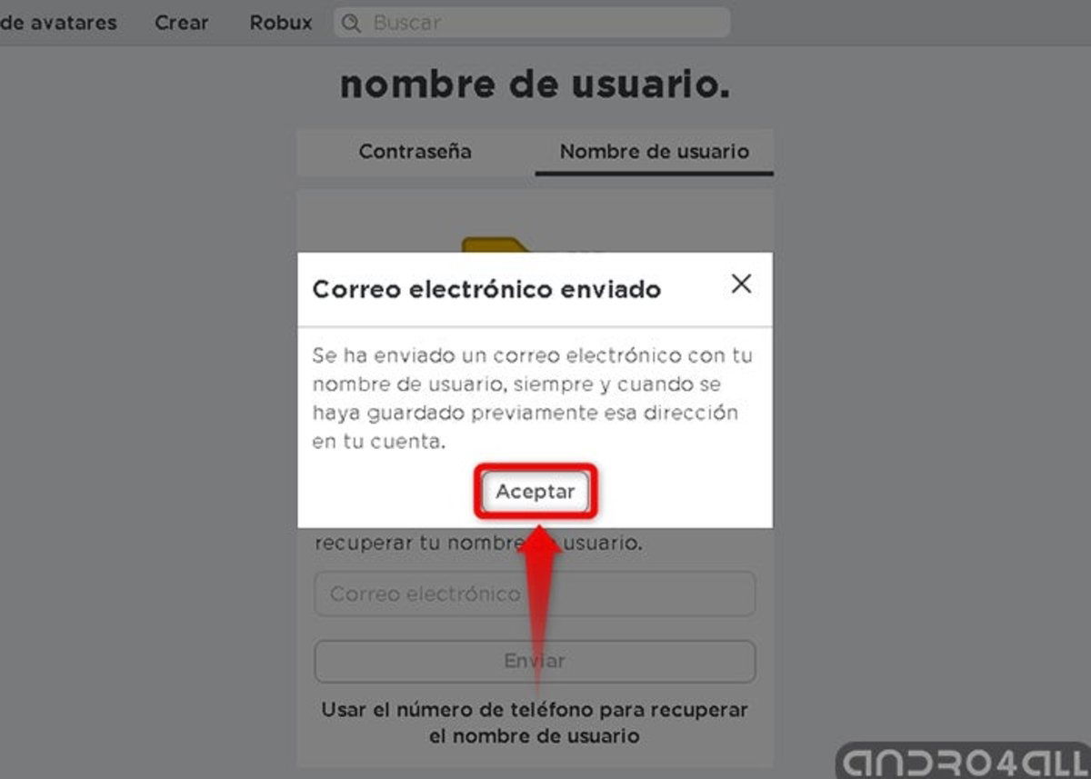 Espera el mensaje en tu correo electrónico 