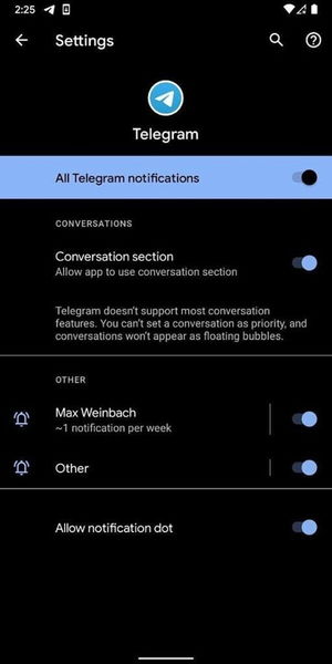 Así puedes activar las burbujas de chat de Telegram