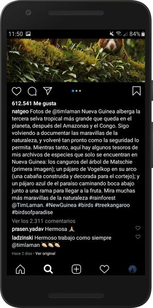 Traducción de comentarios en Instagram