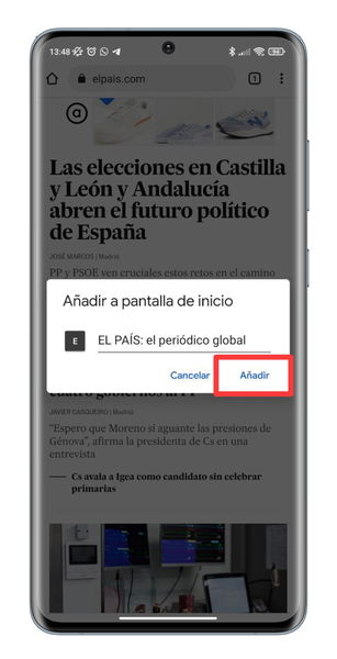 Crea un acceso directo a una página web en la pantalla de inicio de tu móvil Android