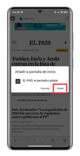 Crea un acceso directo a una página web en la pantalla de inicio de tu móvil Android