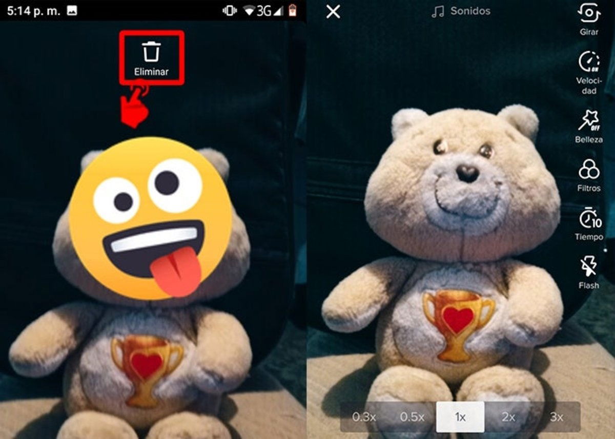 como quitar emojis en vídeos de TikTok