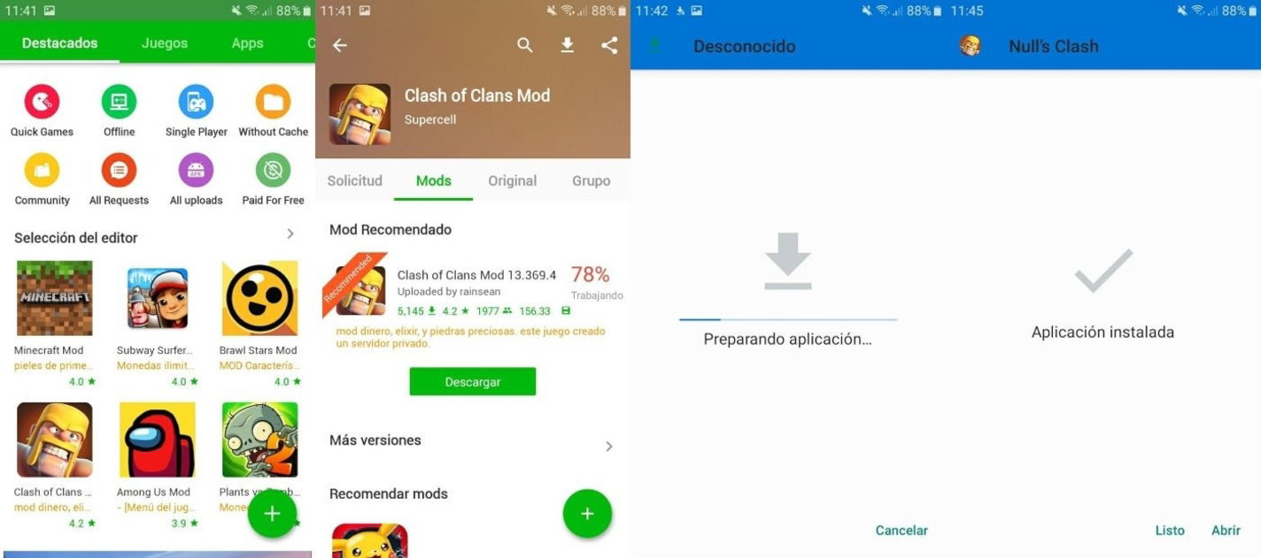 Descarga instalación apps y juegos en HappyMod