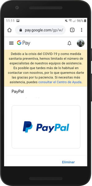 Eliminar forma de pago Google Play