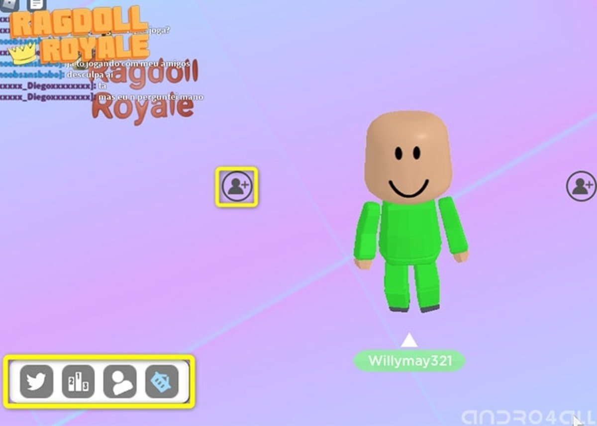 Interfaz de Ragdoll Royale, la copia de Fall Guys en Roblox