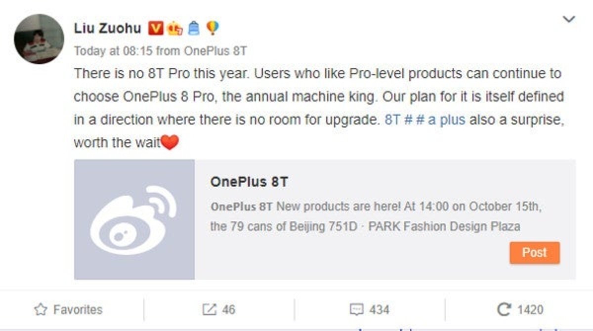 No habrá OnePlus 8T Pro