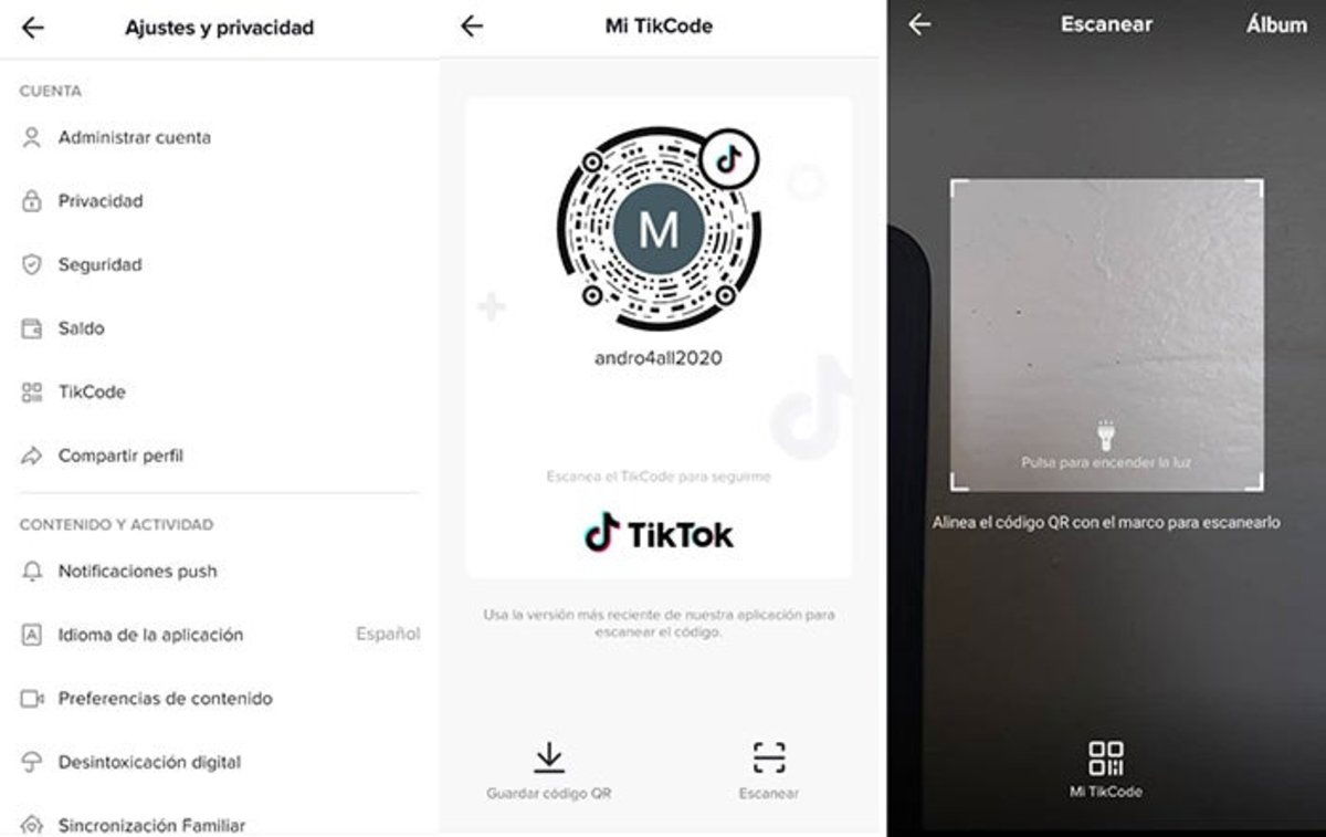 amigos codigo qr tiktok