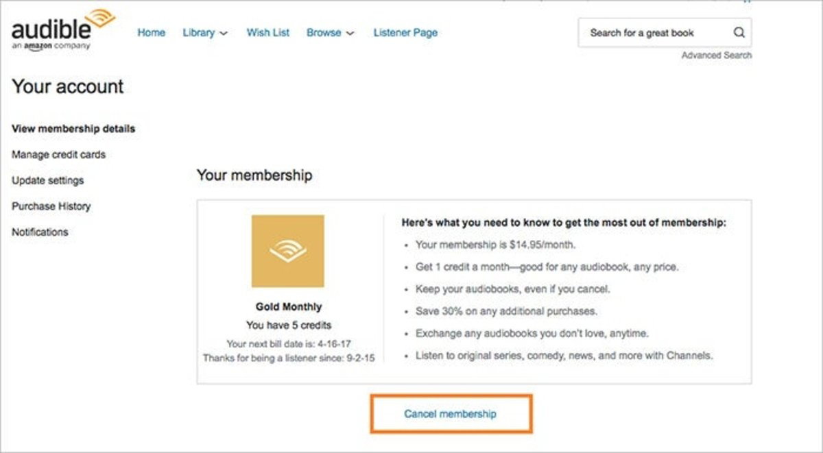 Dar De Baja Audible De Amazon