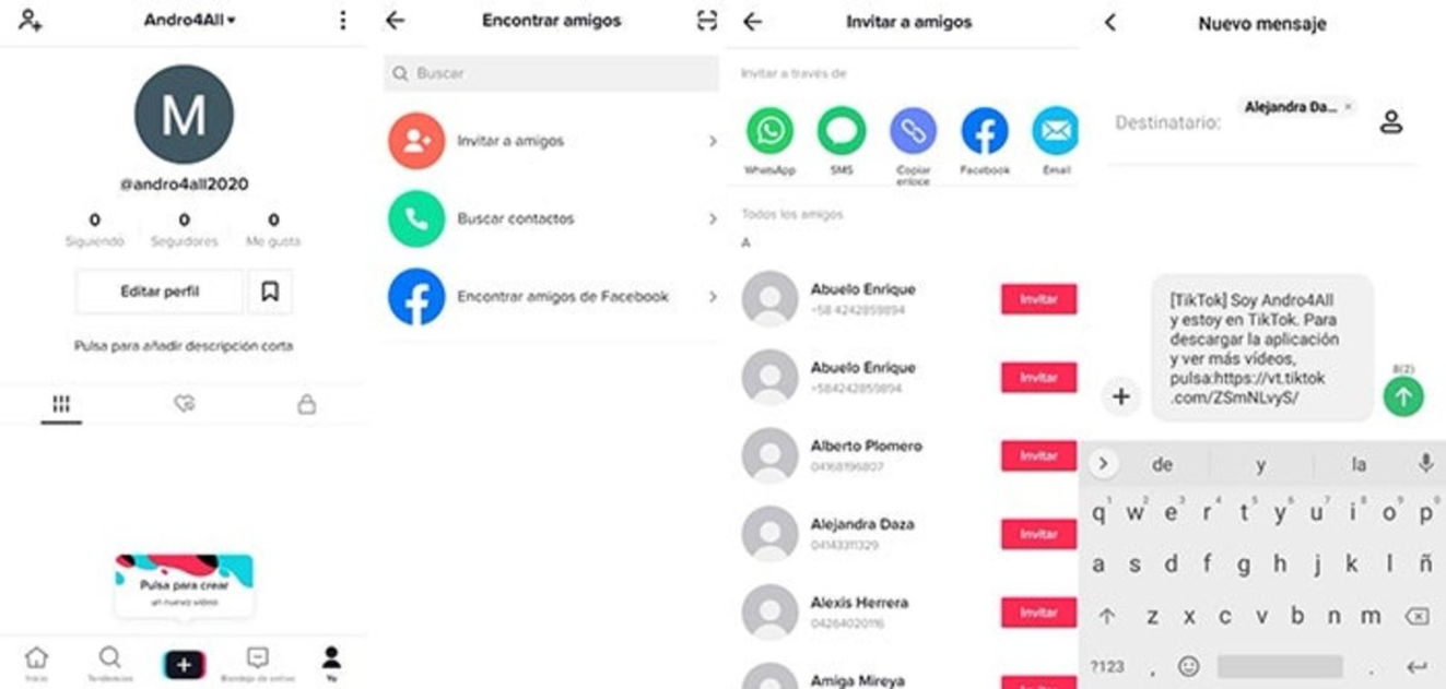 invitar amigos a tiktok