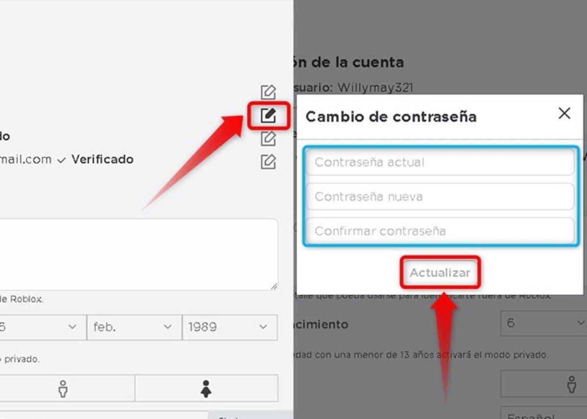 Cómo cambiar tu contraseña de Roblox y añadir verificación en 2 pasos