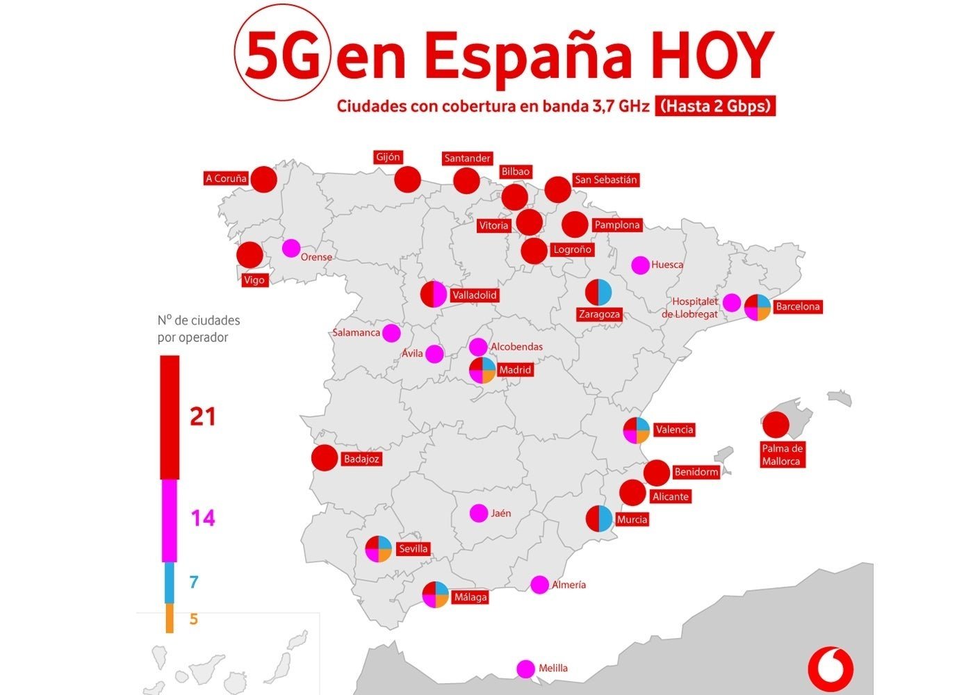 Mapa de cobertura 5G en España