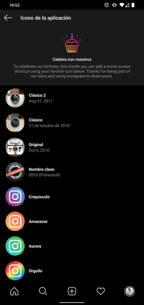 Cómo entrar al menú secreto de Instagram y cambiar el icono de la app