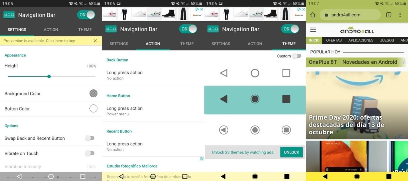Personalizar barra de navegación de Android