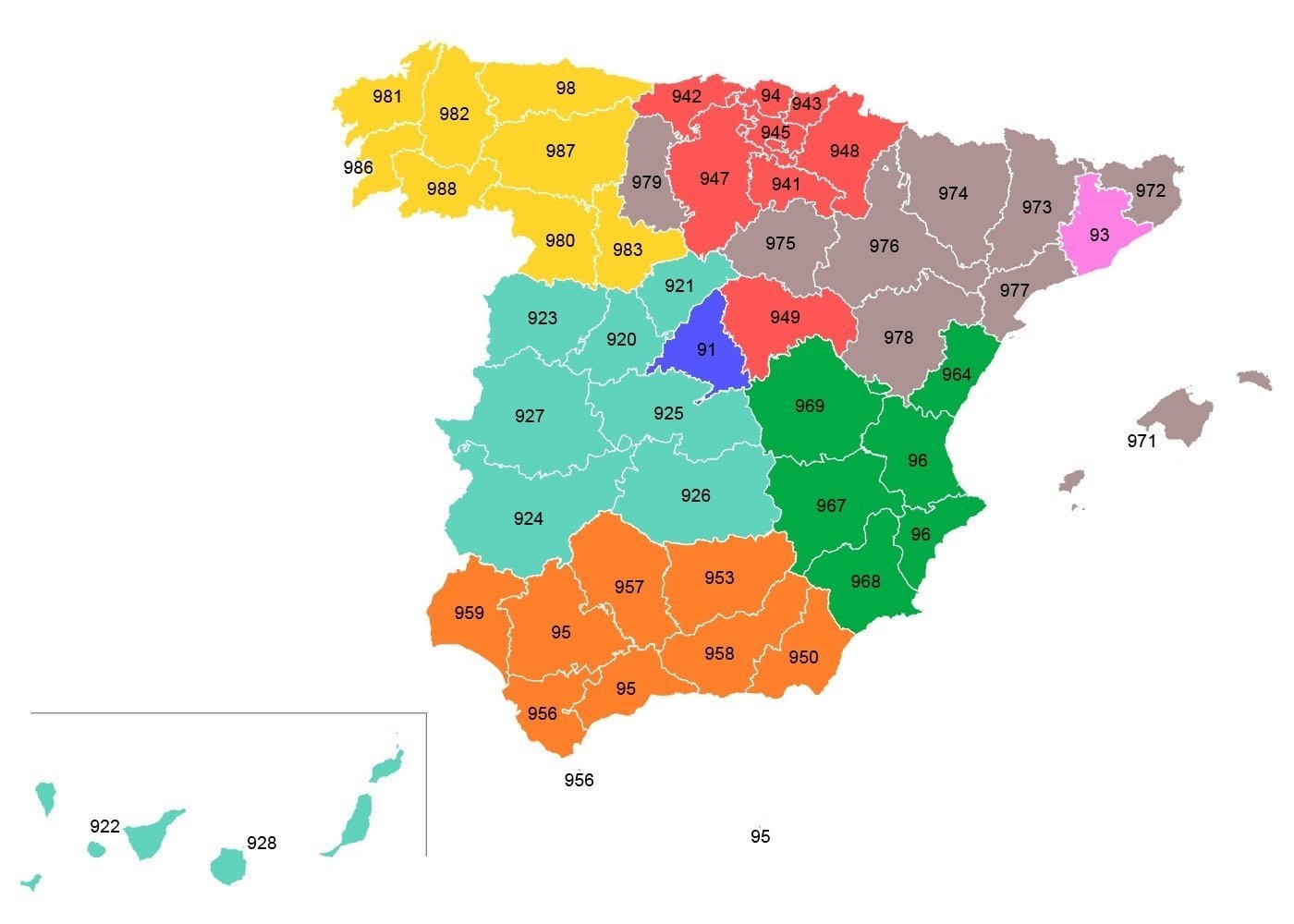 Prefijos telefónicos de España