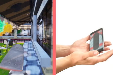 En este juego simulas hacer "trucos" con el skate lanzando tu móvil al aire En este juego simulas hacer "trucos" con el skate lanzando tu móvil al aire