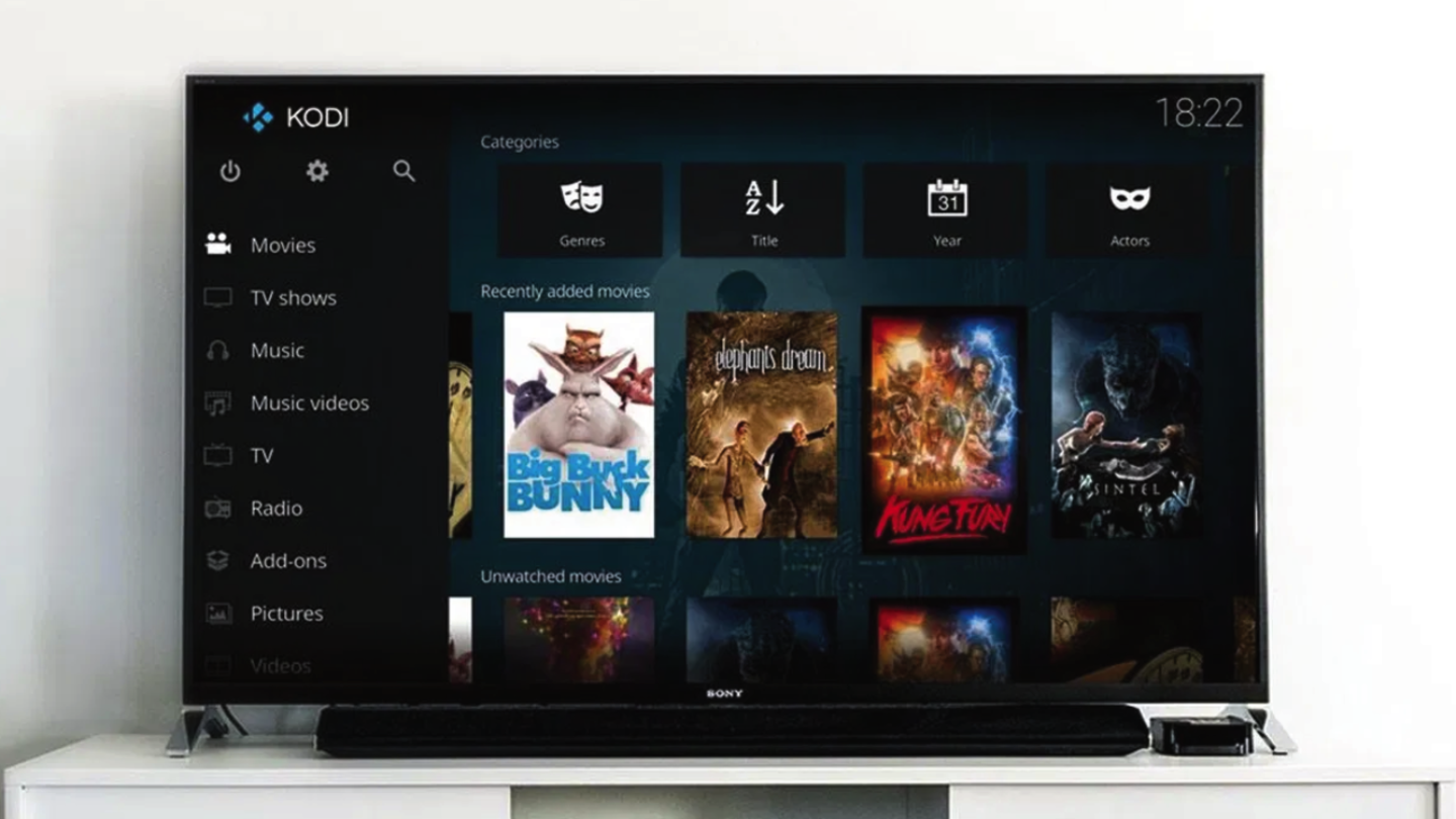 App de Kodi en una smart TV