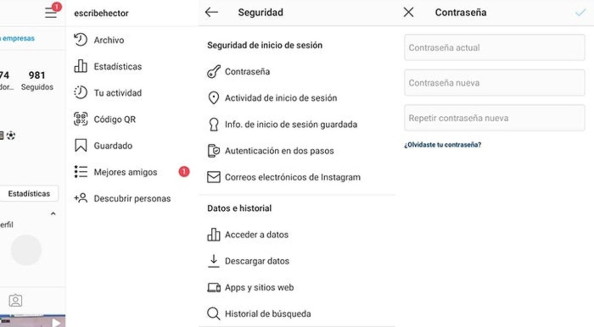 Cómo cambiar o resetear tu contraseña de Instagram