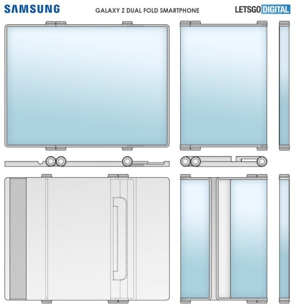 Galaxy Z Dual Fold, el nuevo plegable patentado por Samsung