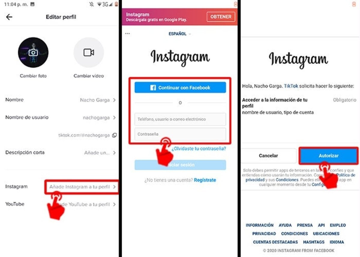 Como conectar tu cuenta en Instagram con TikTok