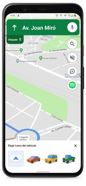 Cómo cambiar la flecha de Google Maps por un coche