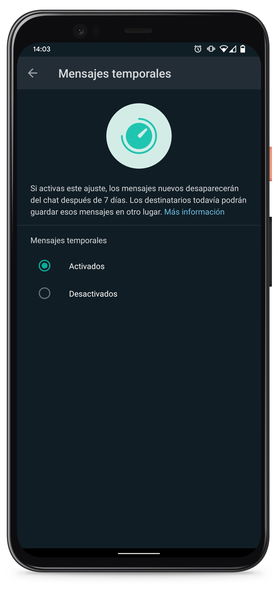 WhatsApp: Así puedes activar los mensajes temporales que desaparecen