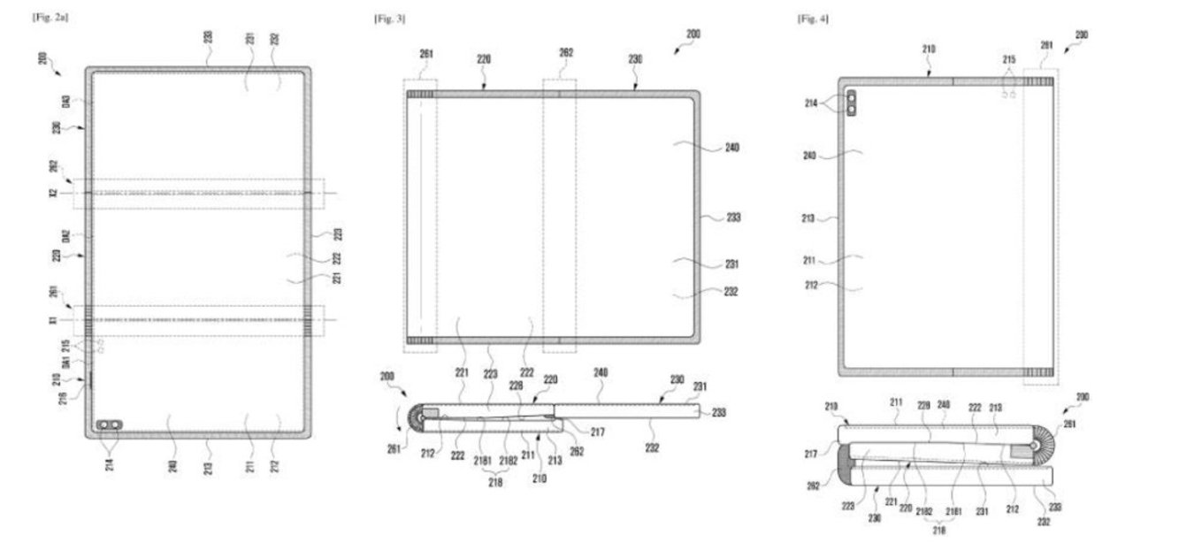 Patente de Samsung móvil plegable Z