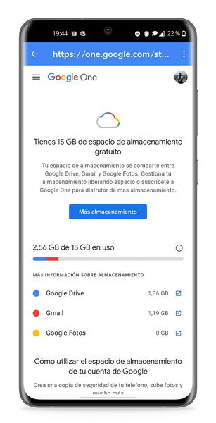 Cómo saber cuánto almacenamiento de Google Fotos te queda