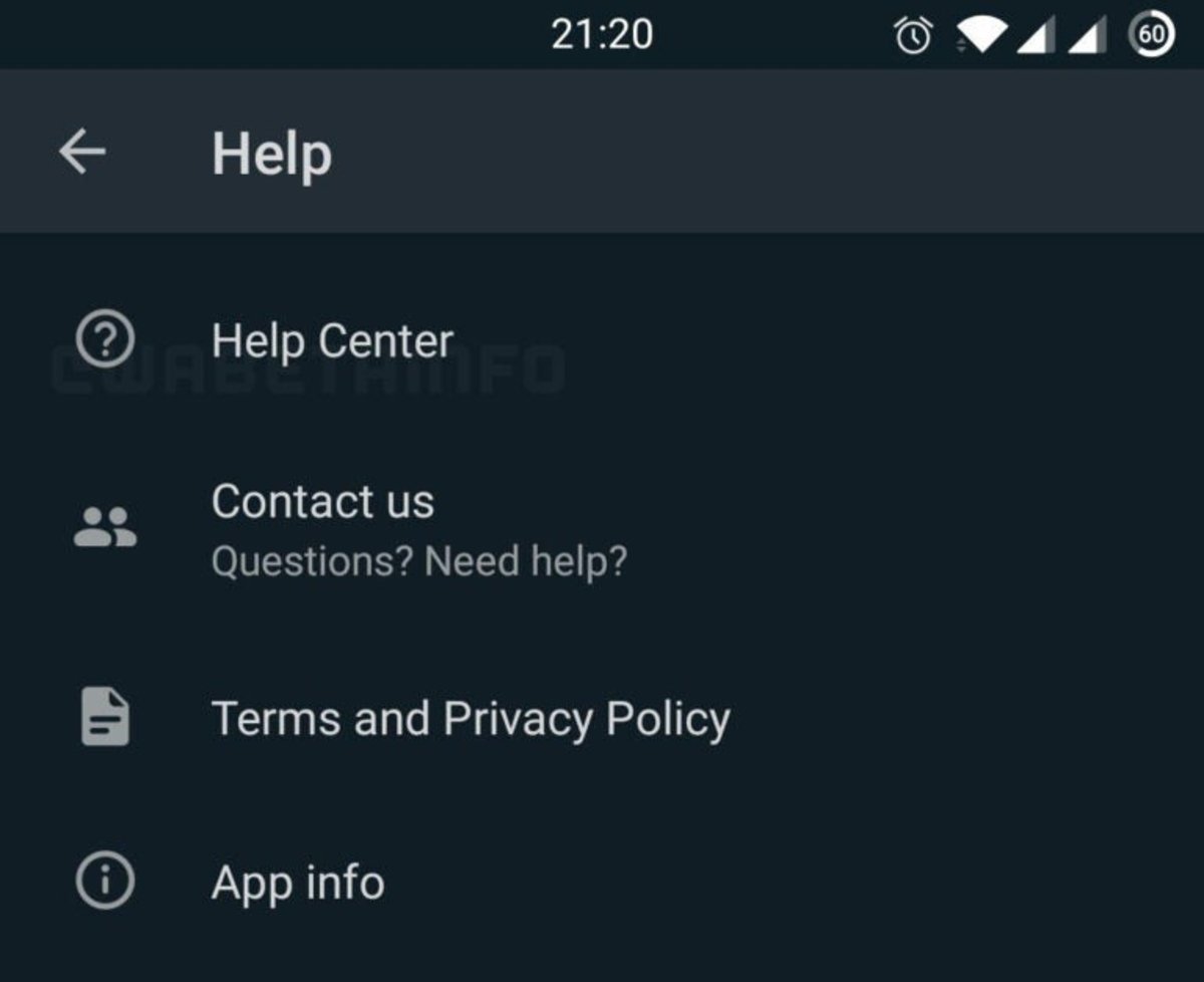 El nuevo 'Centro de Ayuda' de WhatsApp