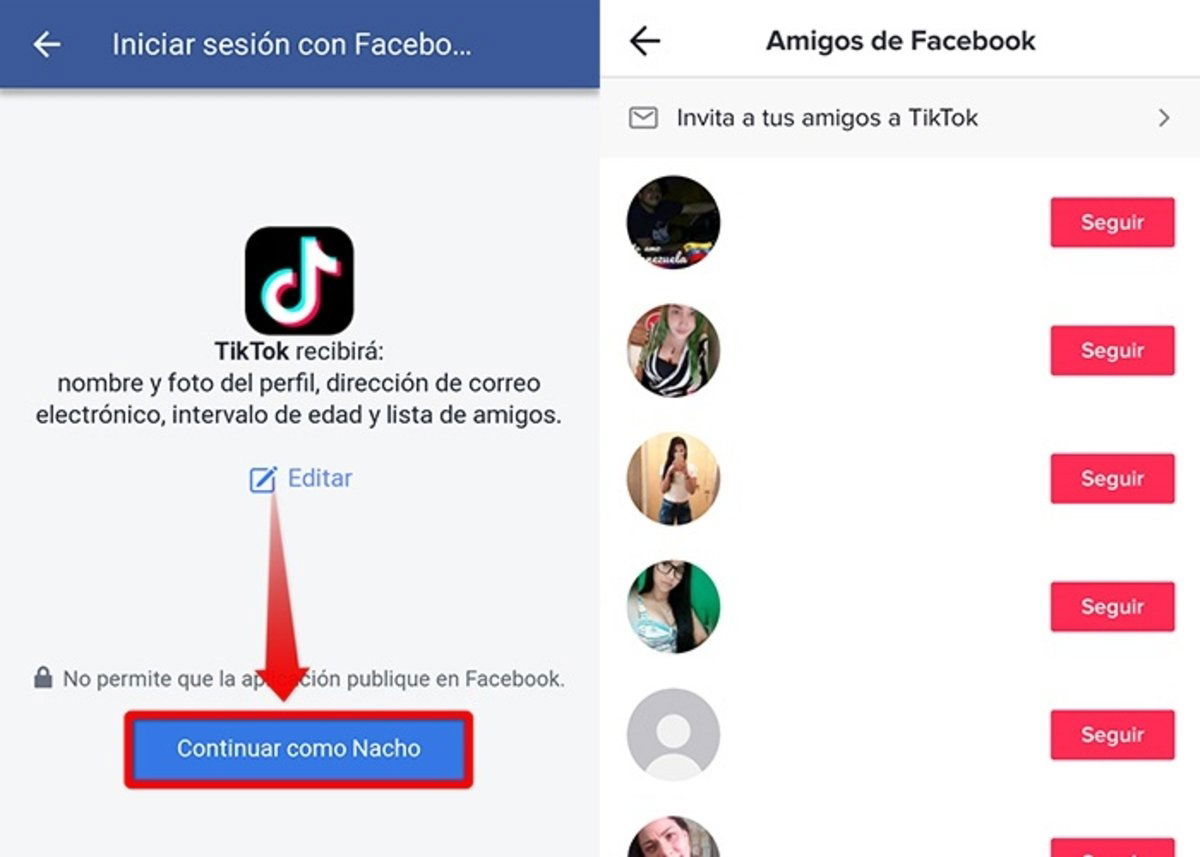 buscar a alguien en TikTok sin nombre desde tus amigos de Facebook