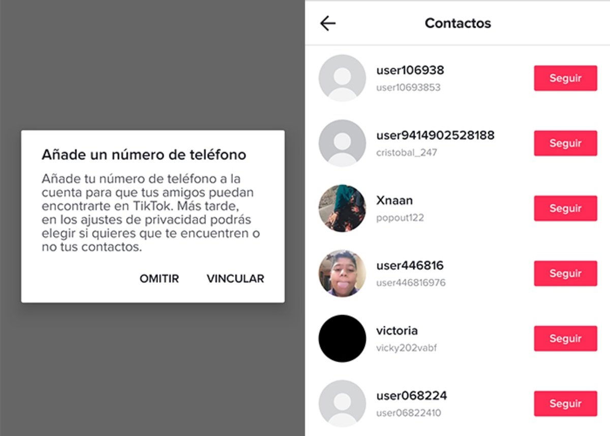 conseguir a alguien en TikTok sin nombre desde tus contactos del movil