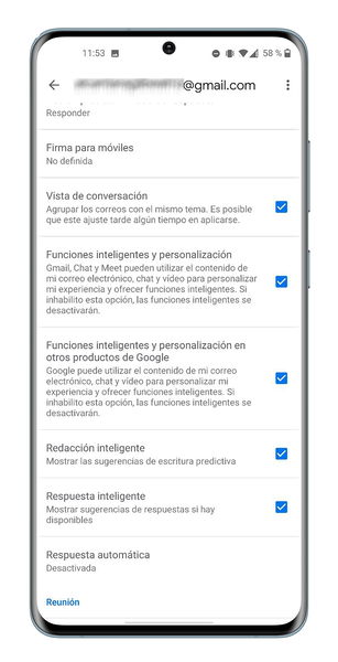 Qué es el aviso de Gmail de funciones inteligentes y cómo responderlo