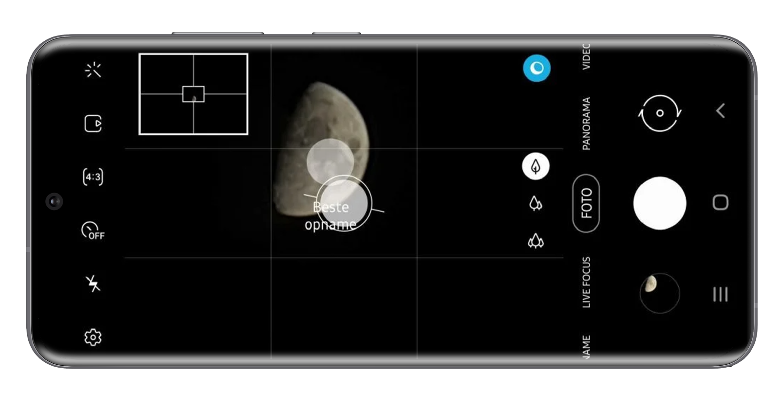 Modo luna en móvil de Samsung