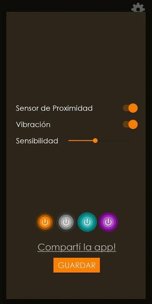 Cómo activar rápidamente la linterna del móvil agitando, silbando o con huella o con botones