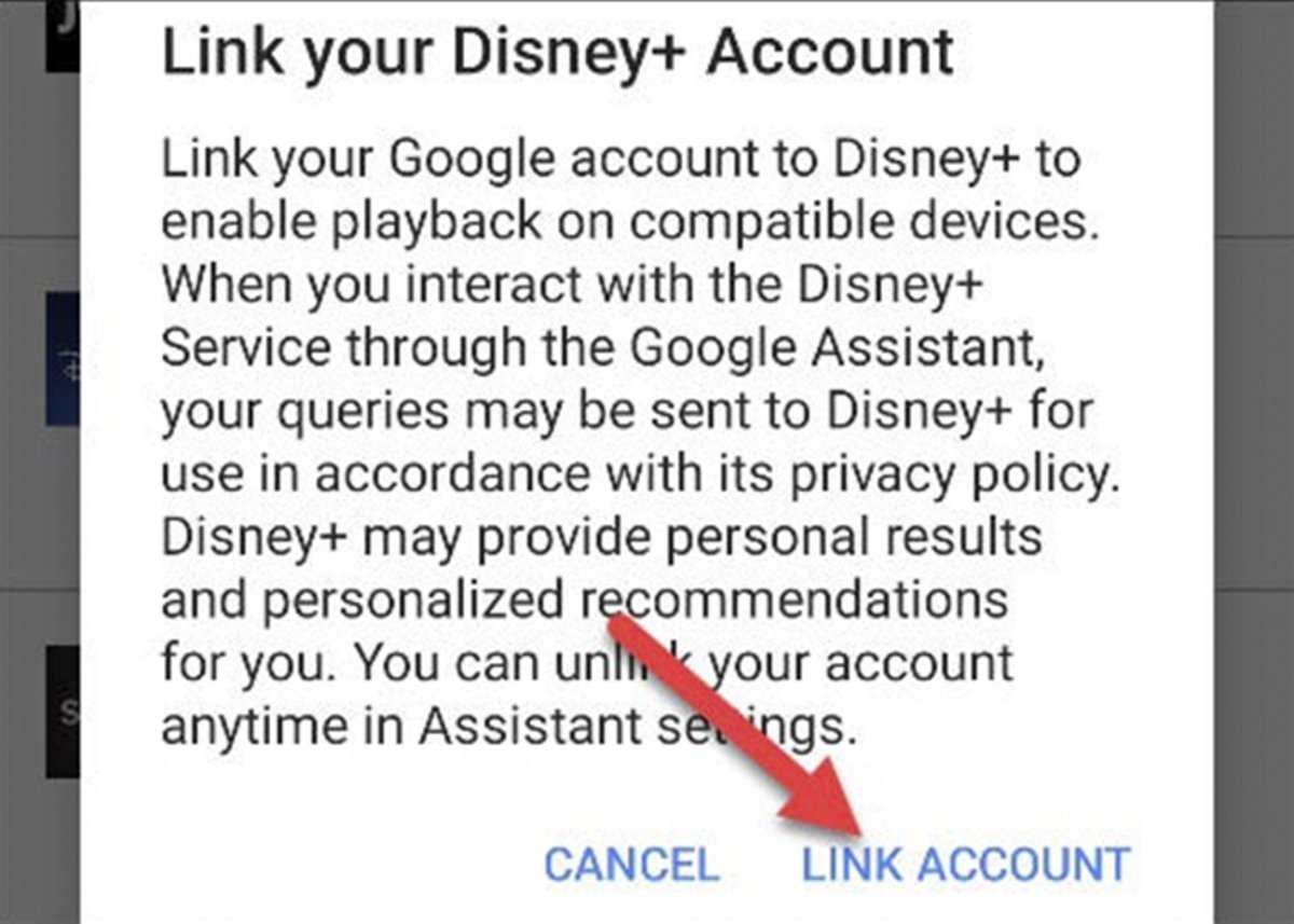 Vincula tu cuenta de Google a Disney+