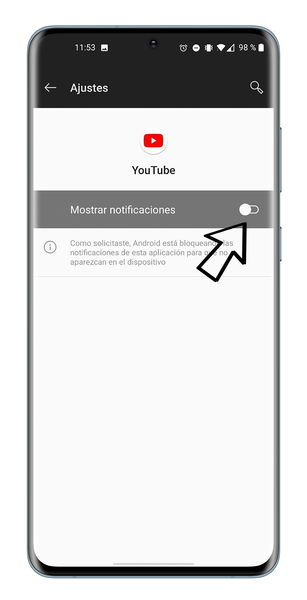 Cómo bloquear notificaciones de YouTube en Android