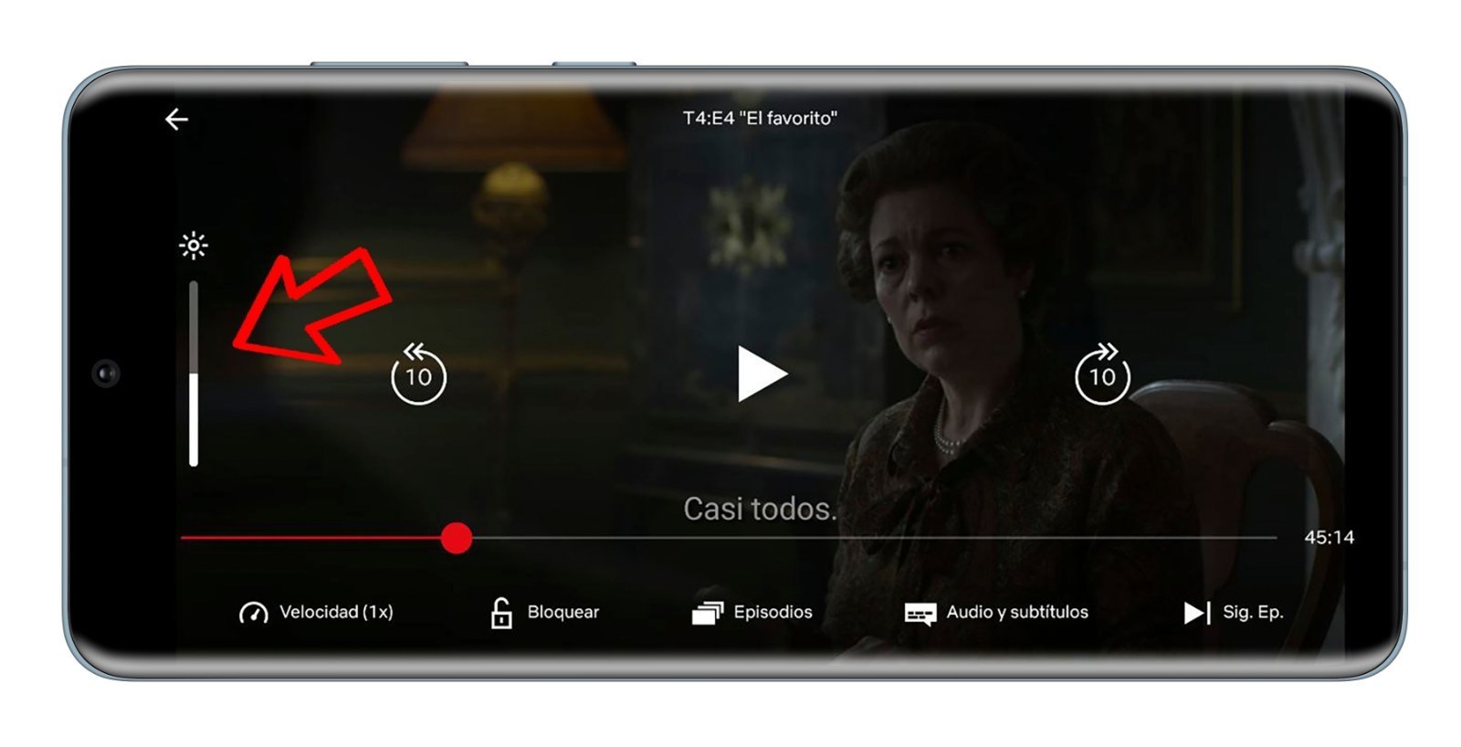 Cambiar brillo en la aplicación de Netflix