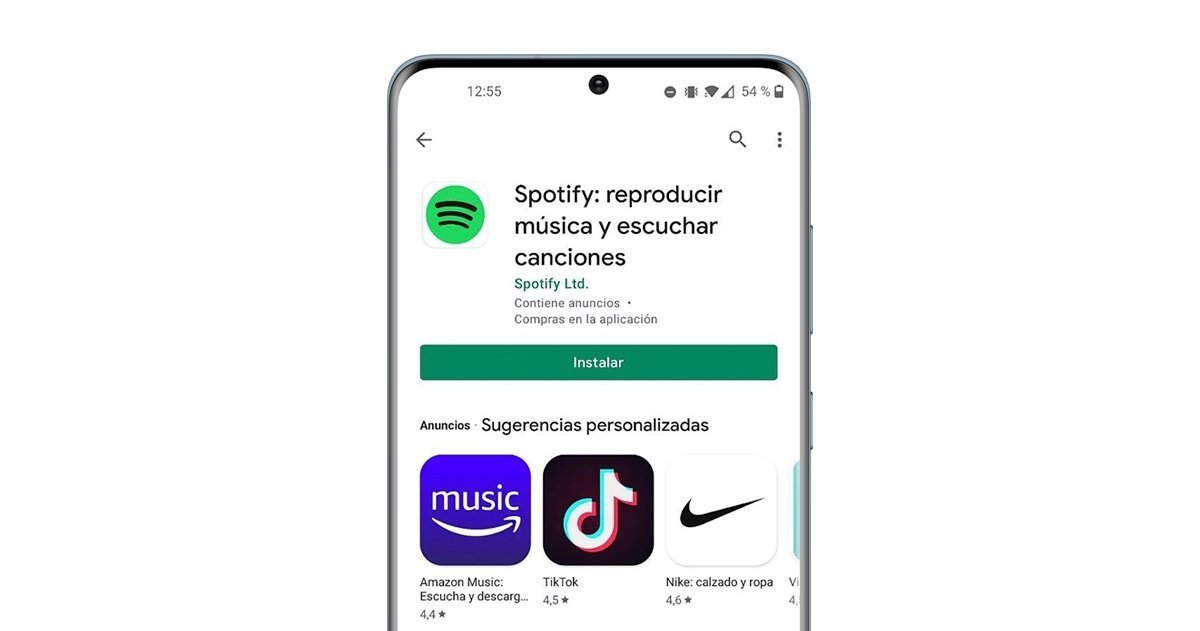 Página de descarga de Spotify en Google Play