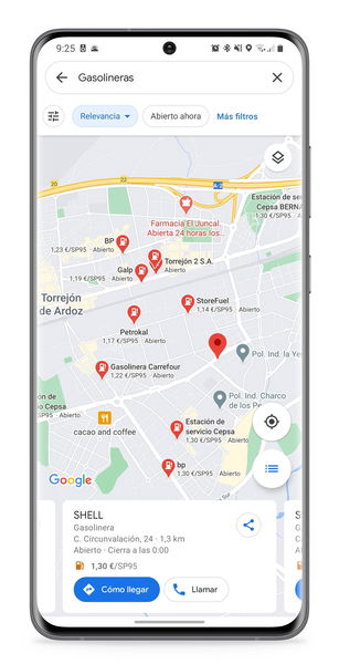 Google Maps: cómo hacer que muestre el precio de la gasolina más barata