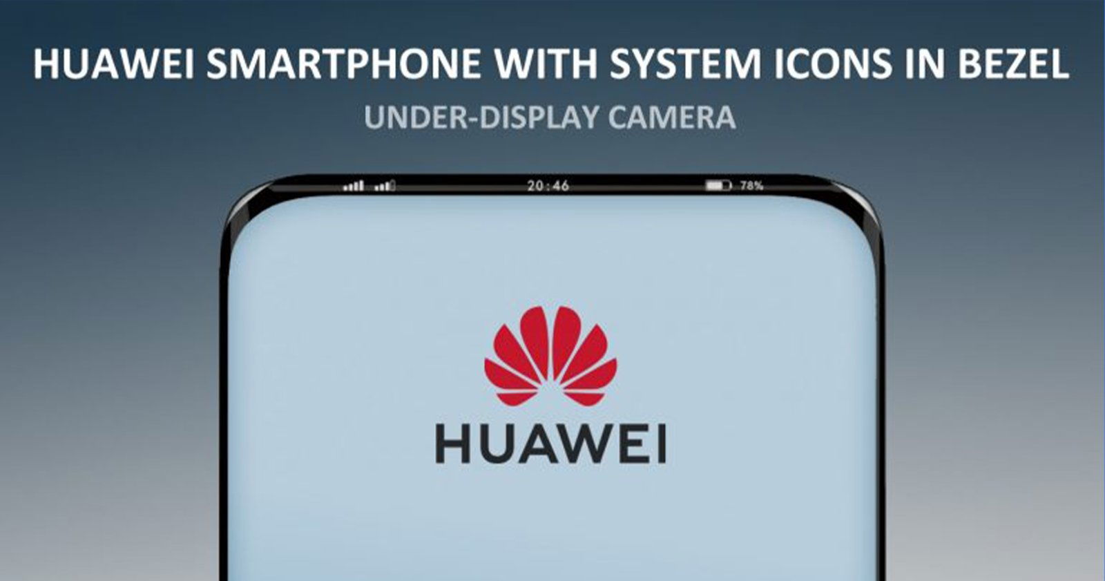Movil Huawei con pantalla en el marco superior