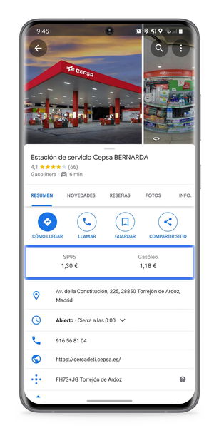 Google Maps: cómo hacer que muestre el precio de la gasolina más barata